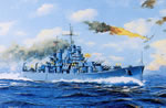 "USS Boston CA-69" - James Flood - World War II Naval Art